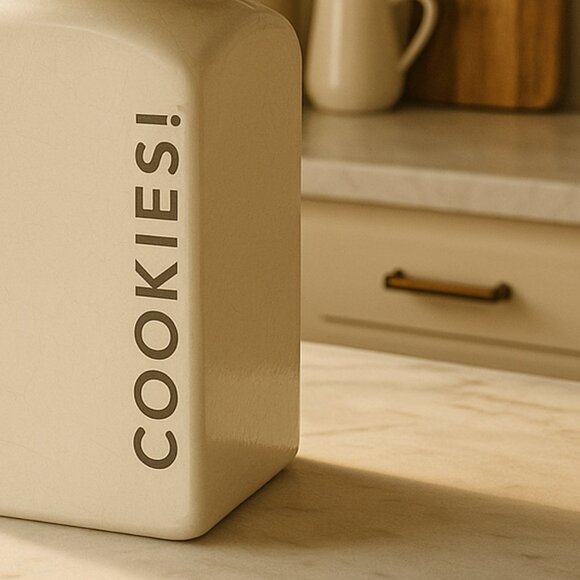 Vintage Claire Wilson's Large Ceramic Cookies Canister "Point Claire" Line - Picture 2 of 8